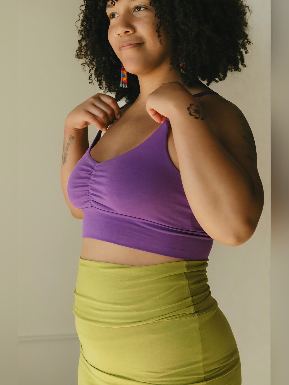 Set Of 3 Organic Cotton Bralettes Medium